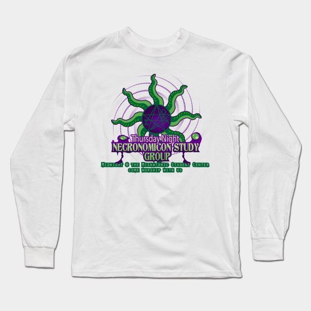 Necronomicon Study Group Long Sleeve T-Shirt by sonofafish